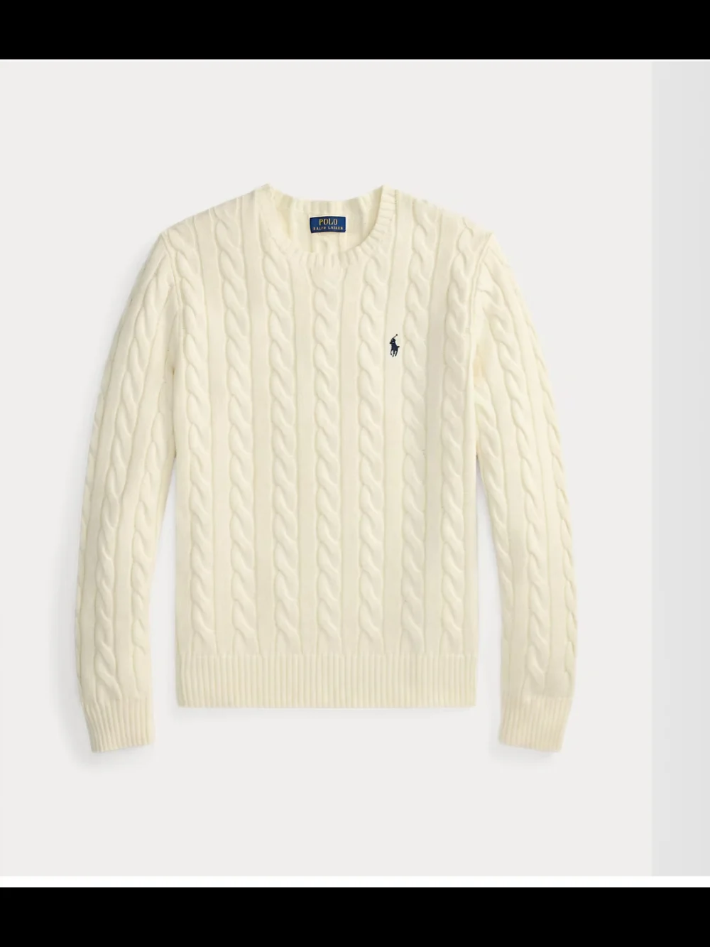 Polo by Ralph Lauren Cable-Knit Crewneck Sweater in Cream